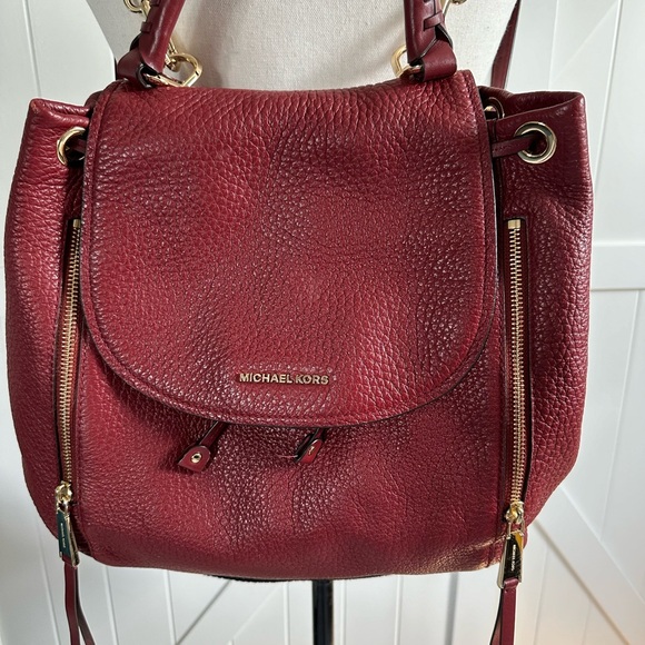 EUC Michael Kors Viv Large Leather Backpack - Purse Brandy Color - Picture 2 of 10